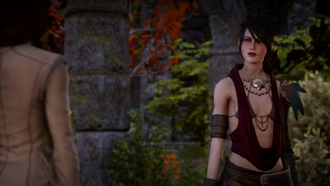 Обои картинки фото 3д графика, фантазия , fantasy, фон, взгляд, девушка