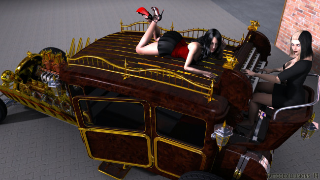 Обои картинки фото 3д графика, фантазия , fantasy, фон, взгляд, девушки