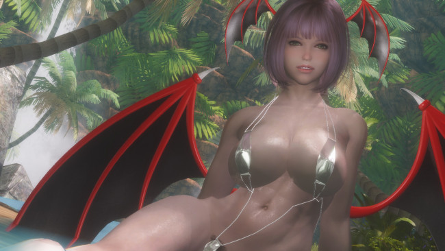 Обои картинки фото 3д графика, существа , creatures, демон, фон, взгляд, девушка