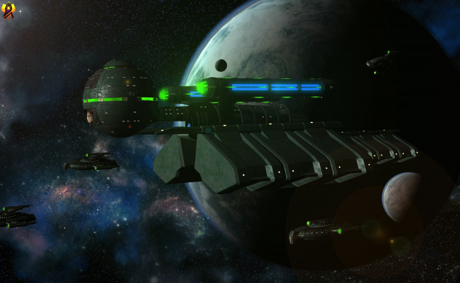 Обои картинки фото космос, арт, планета, вселенная, полет, космический, корабль