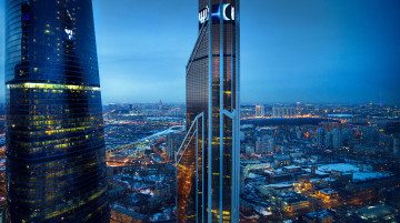 Картинка города москва+ россия огни вид москва