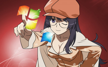 Картинка компьютеры windows+7+ vienna фон взгляд девушка