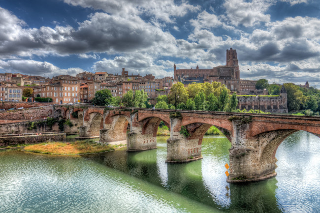 Обои картинки фото albi, города, - мосты, река, мост