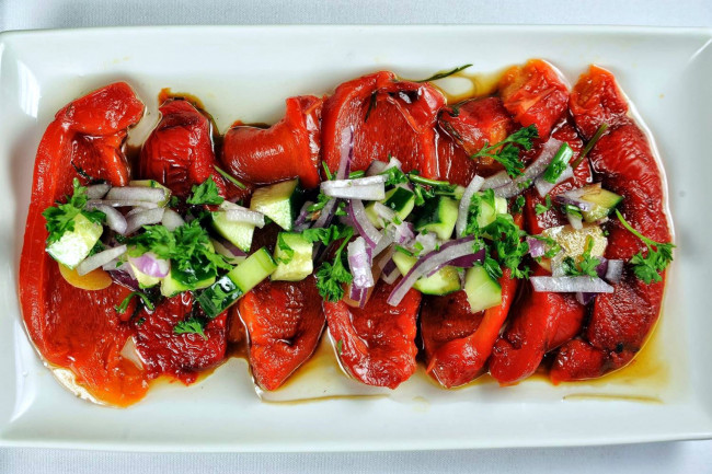 Обои картинки фото еда, перец, овощи, запеченный