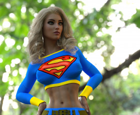 Картинка 3д+графика люди+ people девушка взгляд фон