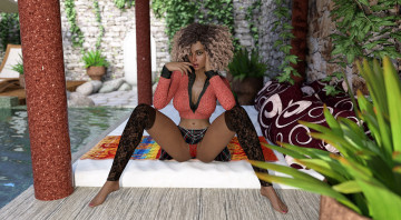 Картинка 3д+графика люди+ people девушка взгляд фон