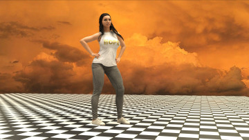 Картинка 3д+графика люди+ people девушка взгляд фон