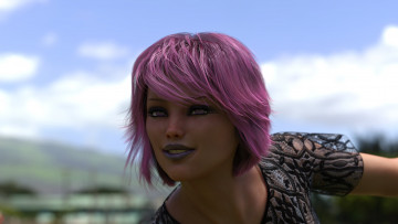 Картинка 3д+графика портрет+ portraits девушка взгляд фон