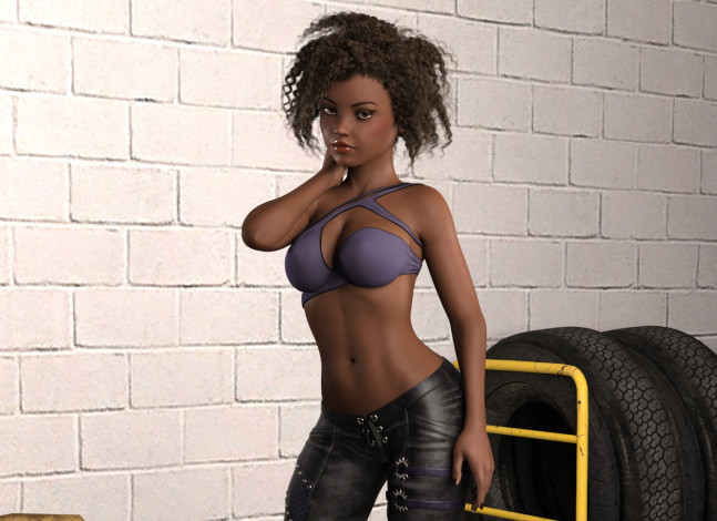 Обои картинки фото 3д графика, люди , people, девушка, взгляд, фон