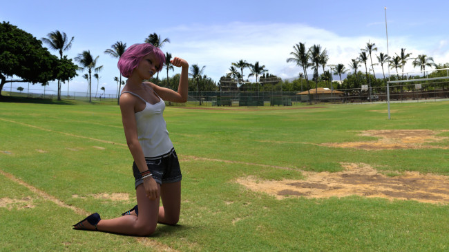 Обои картинки фото 3д графика, люди , people, девушка, взгляд, фон