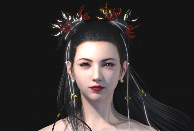 Обои картинки фото 3д графика, портрет , portraits, взгляд, девушка, фон