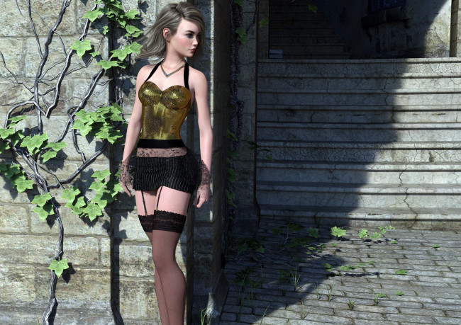 Обои картинки фото 3д графика, люди , people, девушка, взгляд, фон