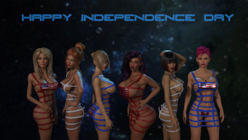 Картинка 3д+графика люди+ people девушки фон взгляд платье