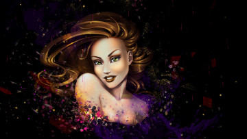 Картинка рисованное люди девушка взгляд фон улыбка