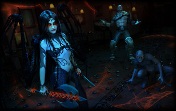 Картинка 3д+графика фантазия+ fantasy девушка фон взгляд крылья существа