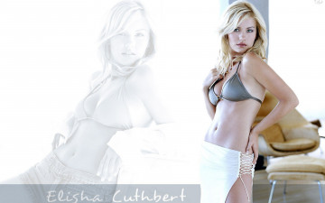 Картинка девушки elisha+cuthbert блондинка купальник юбка кресло