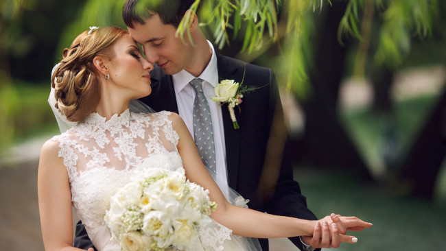 Обои картинки фото разное, мужчина женщина, молодожены, новобрачные, влюбленные, нежность