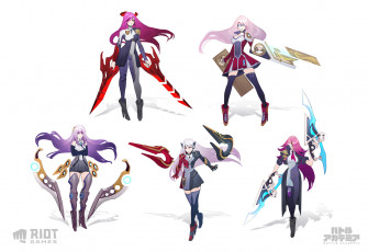 обоя видео игры, league of legends, девушки, образы, оружие, katarina