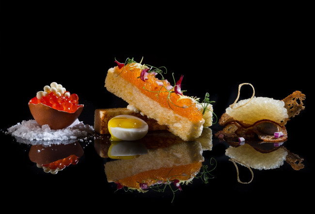 Обои картинки фото еда, икра, лед, яйцо