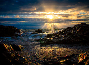 Картинка природа восходы закаты побережье