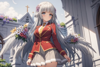 Картинка аниме ангелы +демоны нейросети графика нейроарт ai art нейронные сети рисунки нейро искусство нейрографика graphics neuroart neural networks drawings neuro neurography