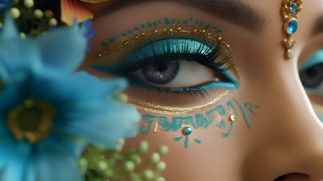 Обои картинки фото 3д, 3д графика, глаза , eyes, макияж