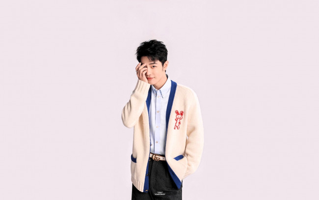 Обои картинки фото мужчины, xiao zhan, актер, кардиган