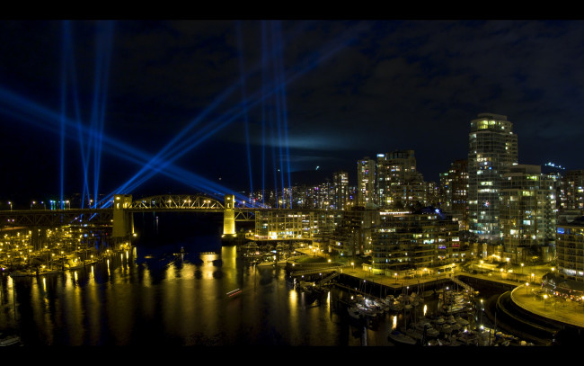 Обои картинки фото города, огни, ночного, vancouver, british columbia, canada