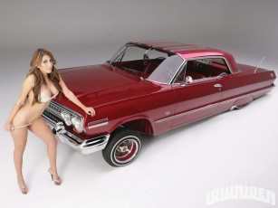 Картинка автомобили авто девушками impala chevy