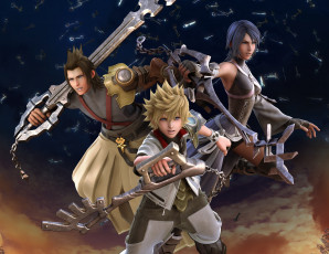 Картинка 3д+графика anime+ аниме парни ventus terra aqua ключи оружие девушка