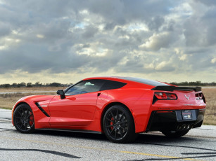 Картинка автомобили corvette красный 2014 c7 hpe700 twin turbo stingray hennessey