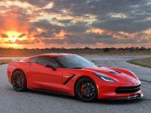 Картинка автомобили corvette красный 2014 c7 turbo twin hpe700 stingray hennessey