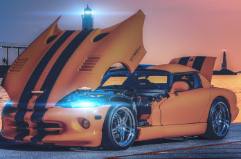 Картинка dodge+viper+srt10 автомобили dodge оранжевый srt10 viper