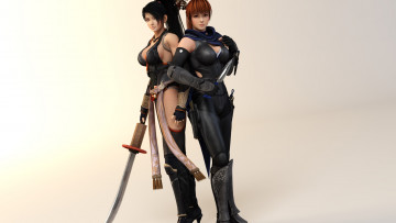 Картинка 3д+графика anime+ аниме девушки меч