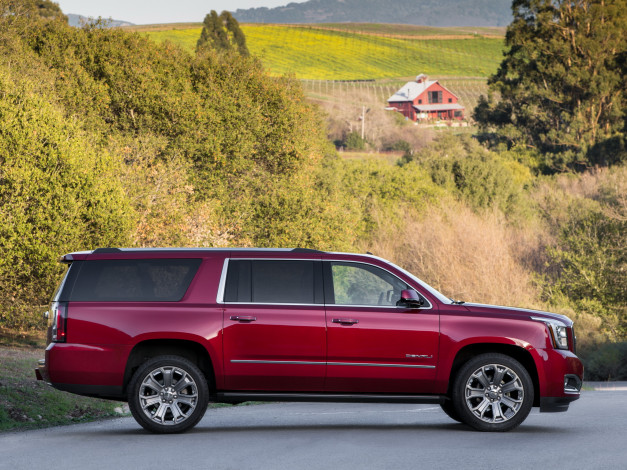 Обои картинки фото автомобили, gm-gmc, 2014, denali, xl, yukon, gmc, красный