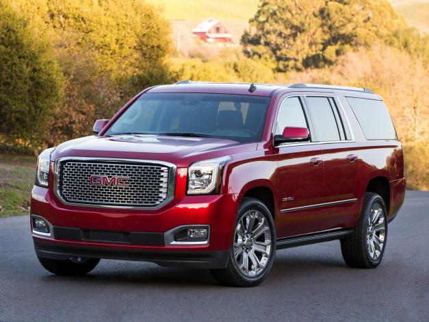 Обои картинки фото автомобили, gm-gmc, gmc, denali, xl, yukon, 2014, красный