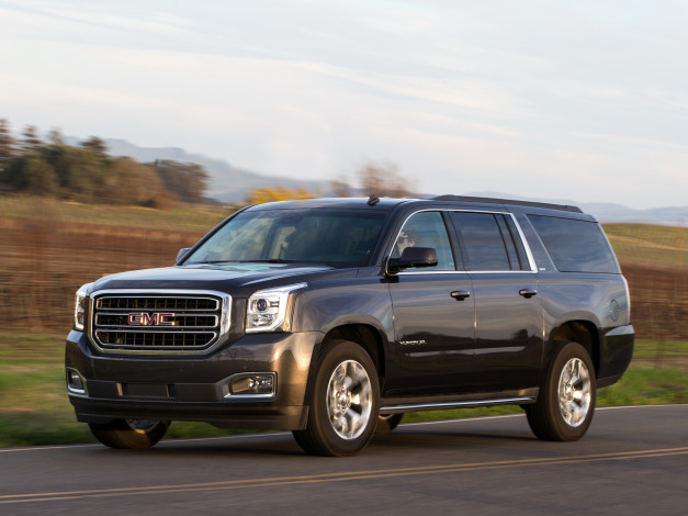 Обои картинки фото автомобили, gm-gmc, yukon, 2014, xl, gmc, темный