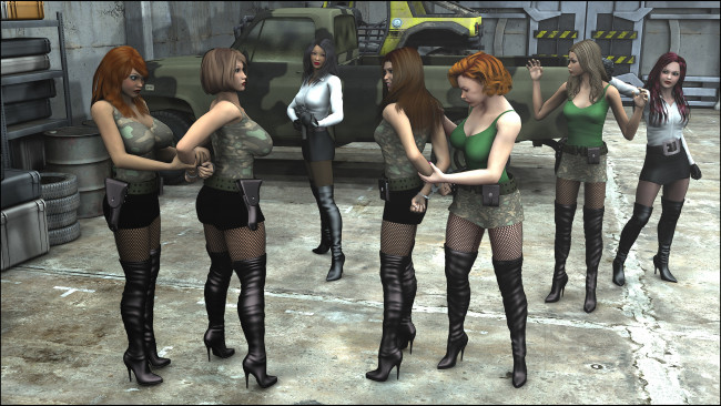 Обои картинки фото 3д графика, fantasy , фантазия, девушки, оружие