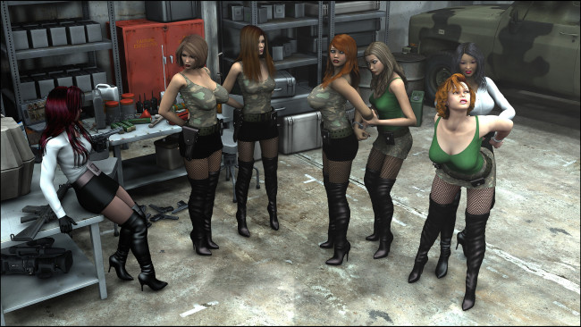 Обои картинки фото 3д графика, fantasy , фантазия, оружие, девушки