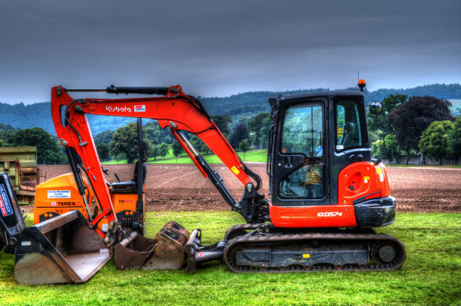 Обои картинки фото kubota, техника, экскаваторы, гусеничный, самоходный, экскаватор