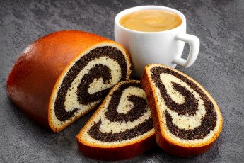 Картинка еда пироги рулет пирог чашка кофе