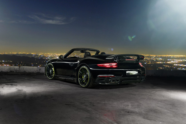 Обои картинки фото автомобили, porsche, 2016г, cabriolet, 991, turbo, 911, techart