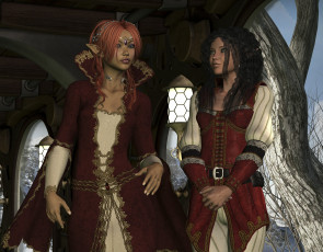 Картинка 3д+графика эльфы+ elves взгляд эльфийки фон