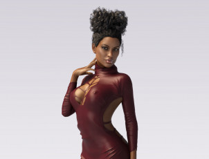 Картинка 3д+графика люди+ people девушка взгляд фон