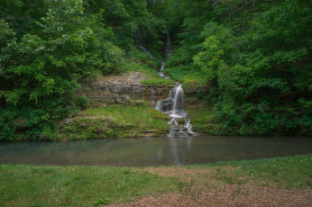 Картинка природа водопады лес водопад ручей речка река