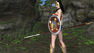 Картинка 3д+графика амазонки+ amazon оружие фон девушка взгляд