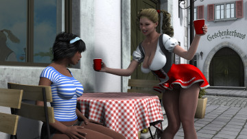 Картинка 3д+графика люди+ people взгляд девушки фон