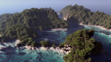 Картинка 3д+графика природа+ nature лес река