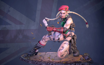 Картинка 3д+графика амазонки+ amazon нож униформа взгляд фон девушка