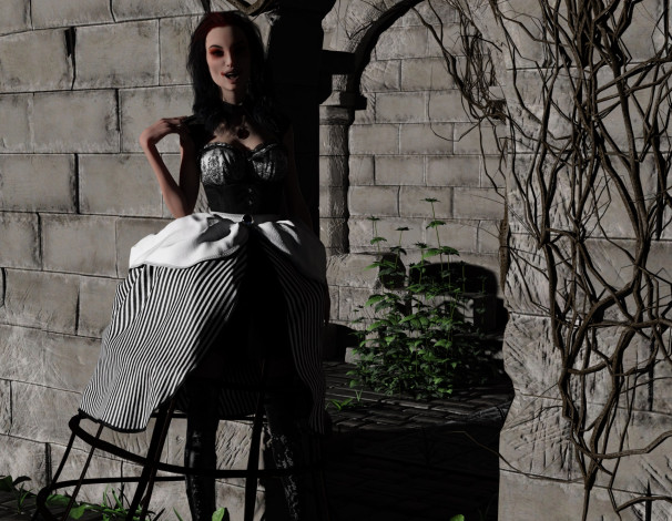 Обои картинки фото 3д графика, люди , people, фон, взгляд, девушка